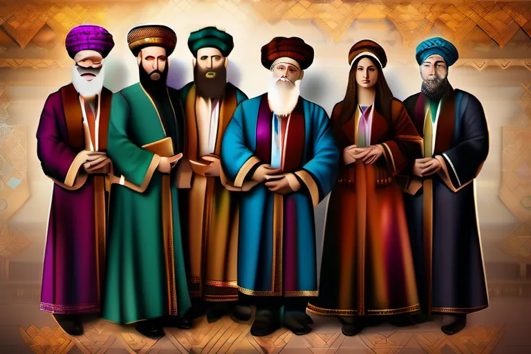 A vibrant image depicting a diverse group of people in traditional Jewish attire, symbolizing unity and diversity within Judaism. - Jewish practices, Jewish beliefs, religious diversity