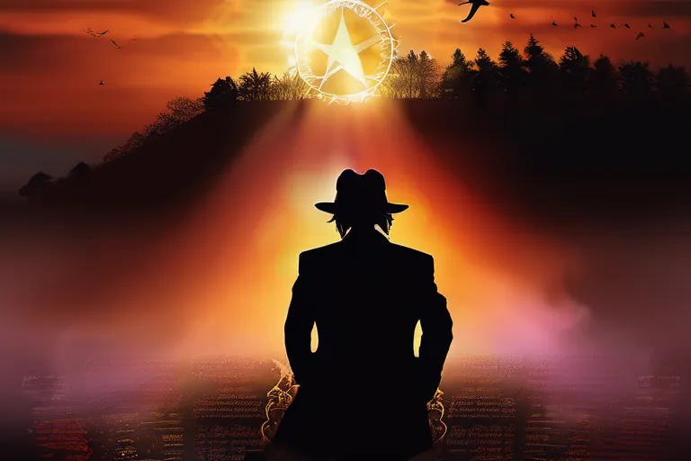 A visually appealing cover image featuring a mystical, spiritual scene with the silhouette of Johnny Depp in the foreground. - Johnny Depp Religion