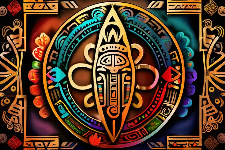 A vibrant image depicting a blend of ancient Aztec and modern Mexican symbols, symbolizing the coexistence of past and present religions in Mexico. - Mexican Religion