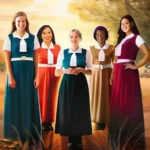 A vibrant image depicting a group of Mormon women in various roles within their community. - Mormon Women, Religion, Faith, Contributions