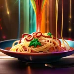 A colorful, intricate spaghetti dish representing the complex nature of religious beliefs. - Religion Importance Society