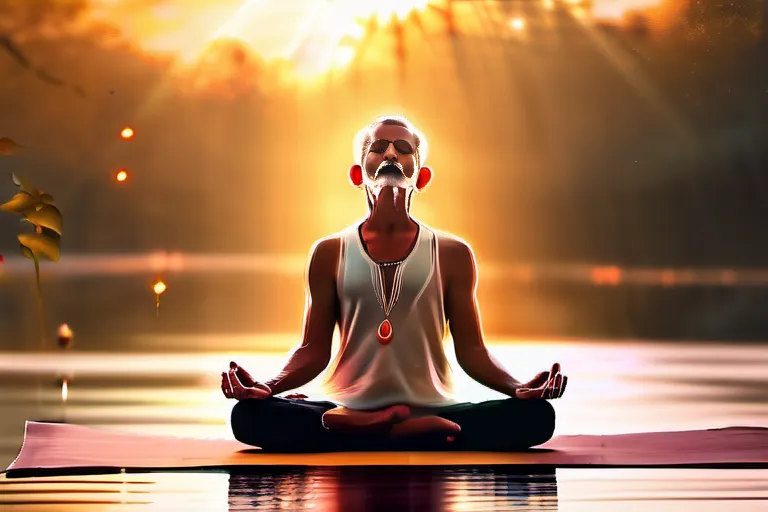 A serene image of a yogi chanting a mantra in a tranquil setting. - Hindu Mantras